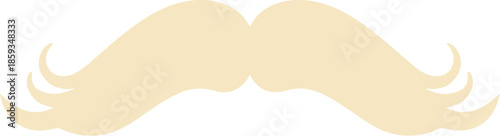 Flat Design Moustache Accessory Detailed Barber Decorative Element Illustration