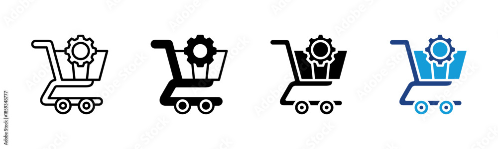 Obraz premium Purchasing icon set multiple style collection