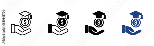Student Loan icon set multiple style collection