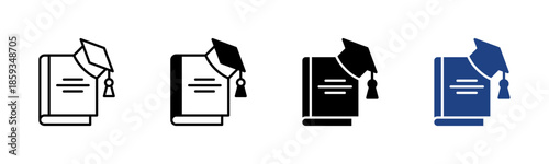 Education icon set multiple style collection