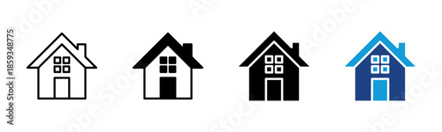 Home icon set multiple style collection