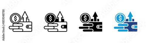 Budget Planning icon set multiple style collection
