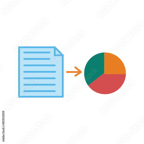 Data summary flat icon for analytics, reports, and business insights. Clean vector design for dashboards, apps, UI, websites, and digital projects.