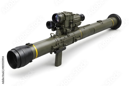 Portable Air Defense Missile System with Launcher Tube – 3D Render on White Background