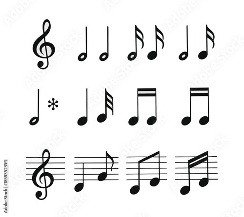 Collection of musical notes and symbols Vector