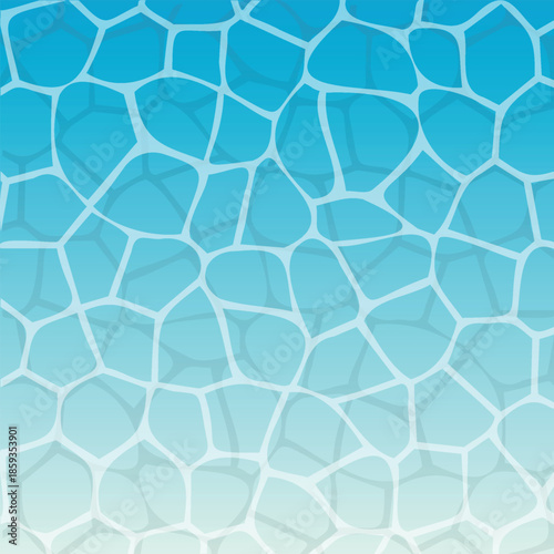 Blue water surface watercolor. Summer sea waves background. Rippled water texture.