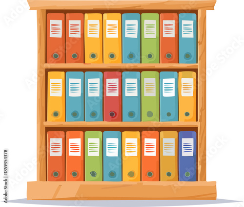 office shelves with folders