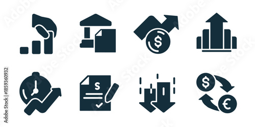 Stock market excellent icon collection