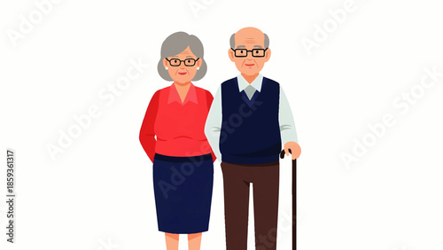 Elderly Couple Poses Together Representing Senior Lifestyle and Companionship overlay