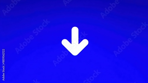 Bright blue background with a large downward arrow symbol, suggesting direction or action