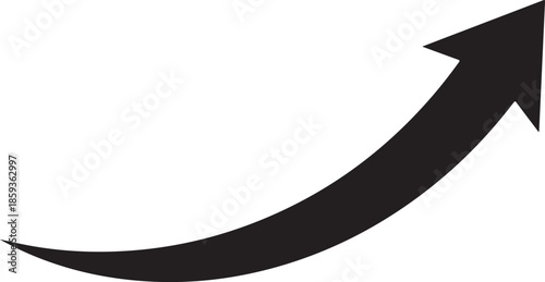 Black Arrow Pointing Upwards on White Background