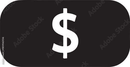 dollar sign icon on black background