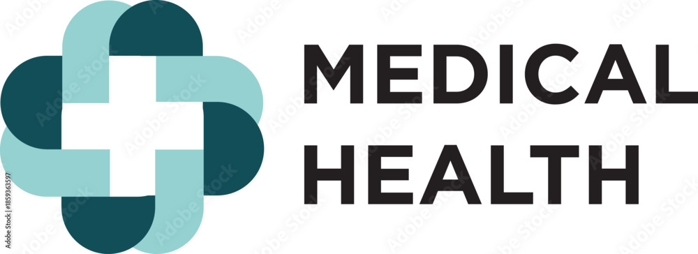 Fototapeta premium Modern medical cross vector logo icon design for healthcare, hospital, clinic, pharmacy, and wellness branding. Minimalist line art style for professional medical brand identity.