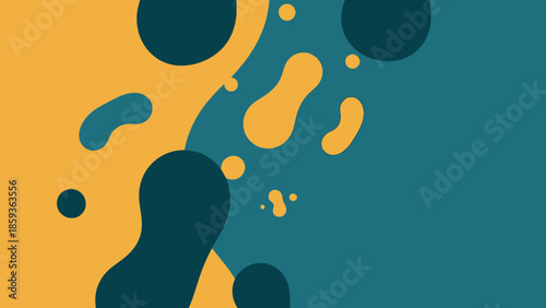 Abstract Dark Blue Liquid Splash Shapes.