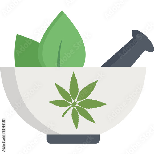 Herbal Products Icon, Flat Style Natural & Organic Health Illustration