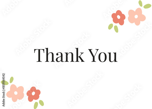 Thank you card template, thank you message with flowers, Minimalist Thank You Cards Compliment, Thank You Greeting Card, Thank You calligraphy, Cute Thank You  ideas, Dankes karte vorlage. Size 7 x 5 