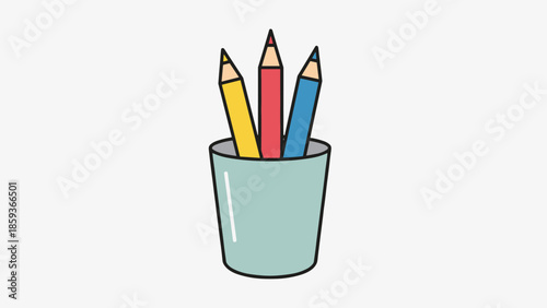 Colorful Pencils in a Cup Holder.