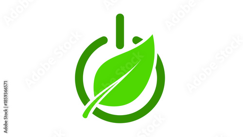 Green Leaf Eco Logo Design Element.