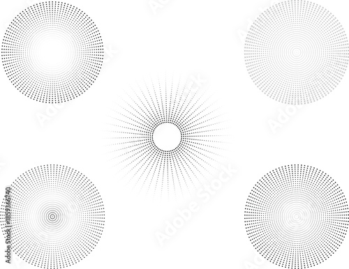 Radial Dotted Circles Surround a Central Ring in Abstract Geometric Design