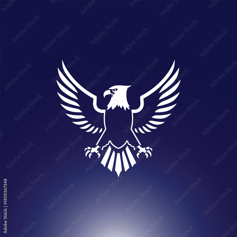 Obraz premium Stylized Eagle Logo Vector on Dark Background – Luxury Brand Emblem
