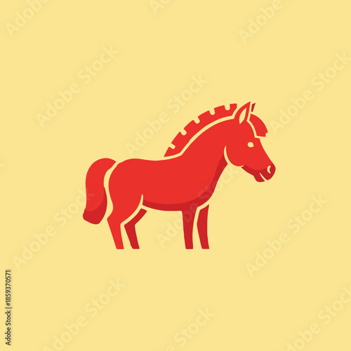 Red Horse Silhouette Illustration.