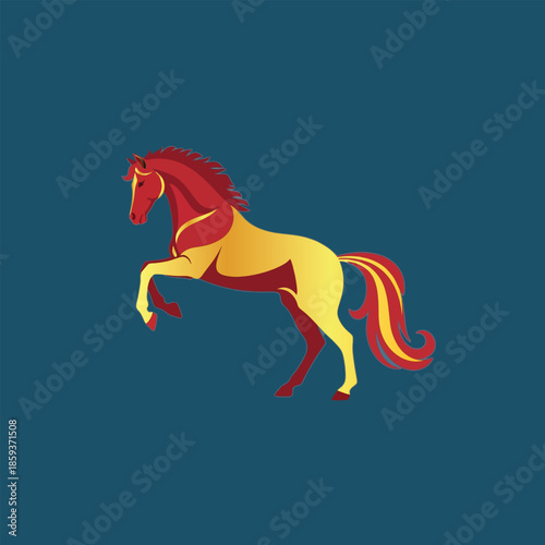 Stylized Horse Illustration with Vibrant Colors.