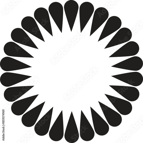 Radial Teardrop Pattern Icon for Decorative and Abstract Design Themes