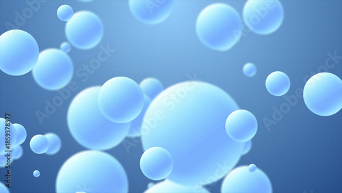 Abstract Floating Blue Spheres on Gradient Background