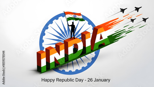 Republic day india 2026 celebrations with patriotic colors and planes