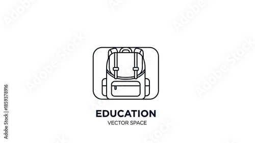 A line art icon shows a backpack inside a rounded rectangle with "EDUCATION" text below