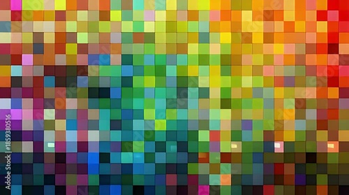 Abstract Colorful Digital Pixel Mosaic Grid Animation Video.