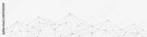 Global network connection website header or banner design. Abstract background with connecting dots and lines. Global business. Social network communication. Internet technology. illustration