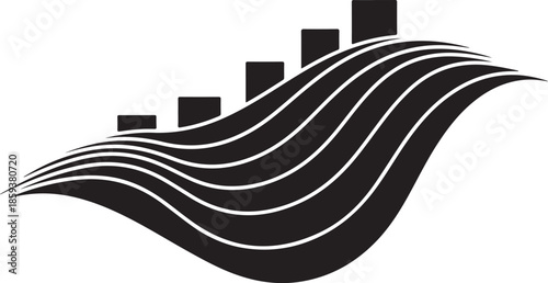 Abstract rising business flow logo