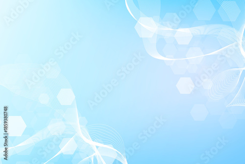 Health care abstract background with hexagons, lines and dots. Medical innovation banner template concept. Biology and pharmaceutical technology background, illustration.