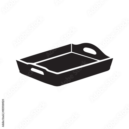 vector tray isolated on white background