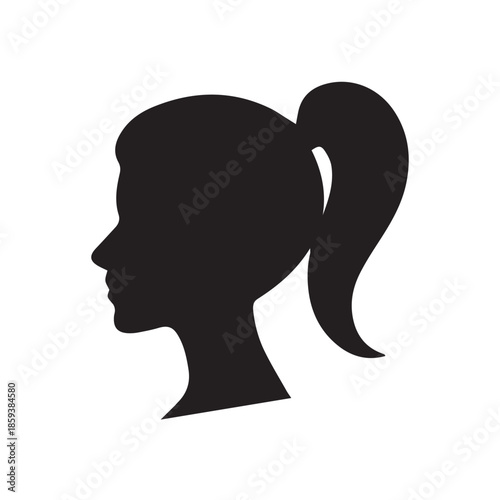 silhouette of a girl head side profile