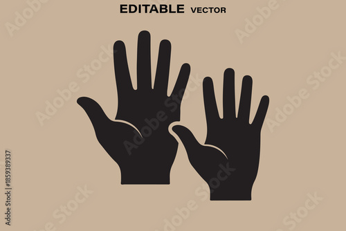 Parent and child hands silhouette vector illustration