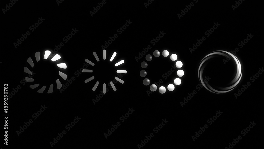 custom made wallpaper toronto digitalMinimal circular loading spinner composed of glowing dots on a black background. Ideal for buffering, waiting, processing, and system loading concepts in user interfaces, apps, websites, and software 