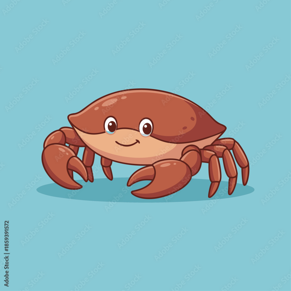 Fototapeta premium Cute cartoon crab illustration.