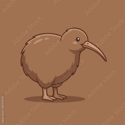 Cute Cartoon Kiwi Bird Illustration.