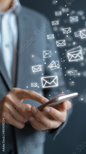 Mobile Business Messaging and Digital Communication Concept