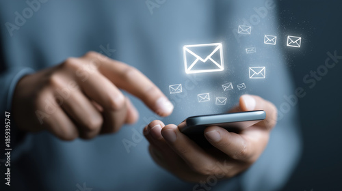 Business Communication Concept with Smartphone Email Notification