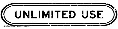 Grunge black unlimited use word rubber seal stamp on white background