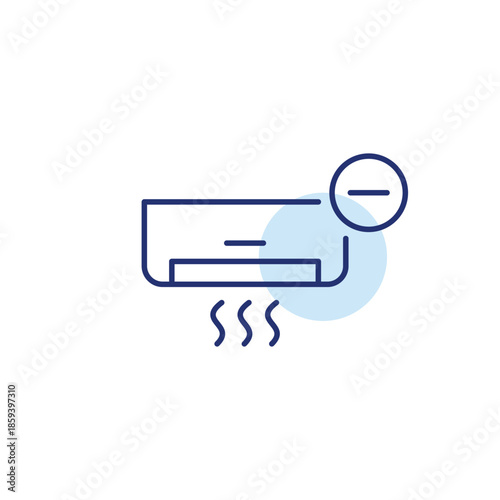 Lower ac output, cooling down. Pixel perfect, editable stroke vector icon