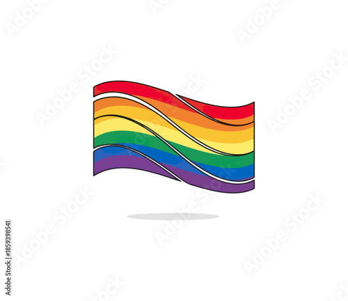 Rainbow flag illustration symbolic representation of diversity and inclusion