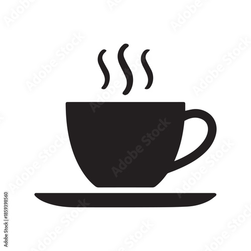 A cup of hot cafe coffee or caffeine drink flat vector icon for food apps and websites

