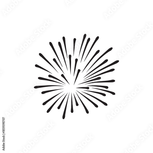 New Years or Independence Day fireworks flat icon
