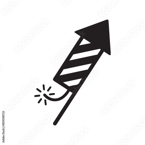 Fireworks or firecracker celebration flat icon for apps and websites
