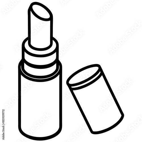 Lip balm line art vector