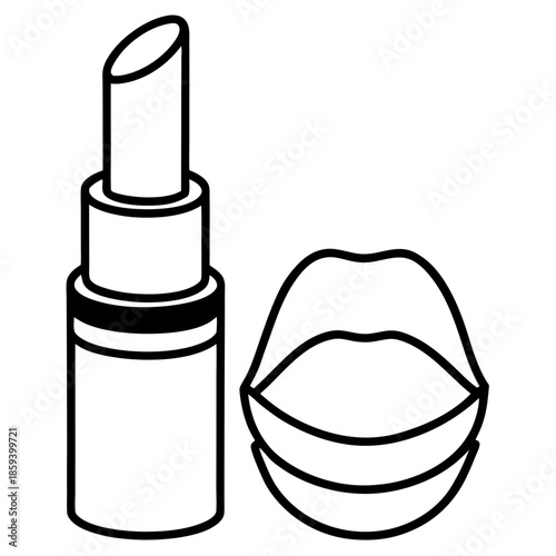 Lip balm line art vector